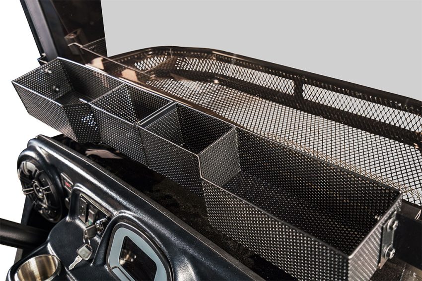Golf cart storage baskets