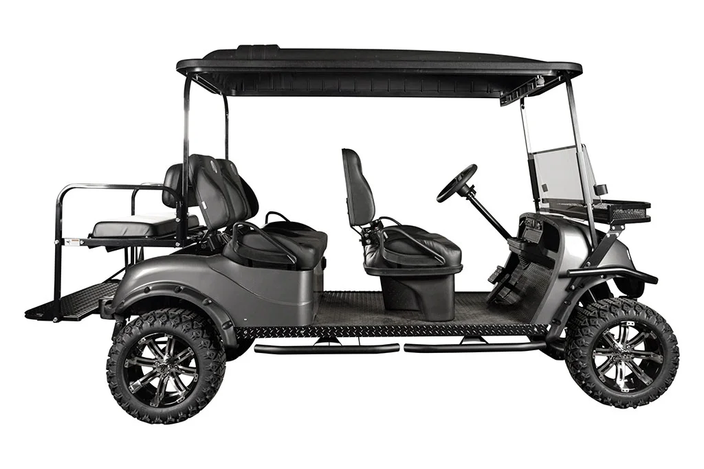 Leged All Electric Golf Cart from MD Carts with the Stretch Upgrade is the perfect starting point for decorating your golf cart.