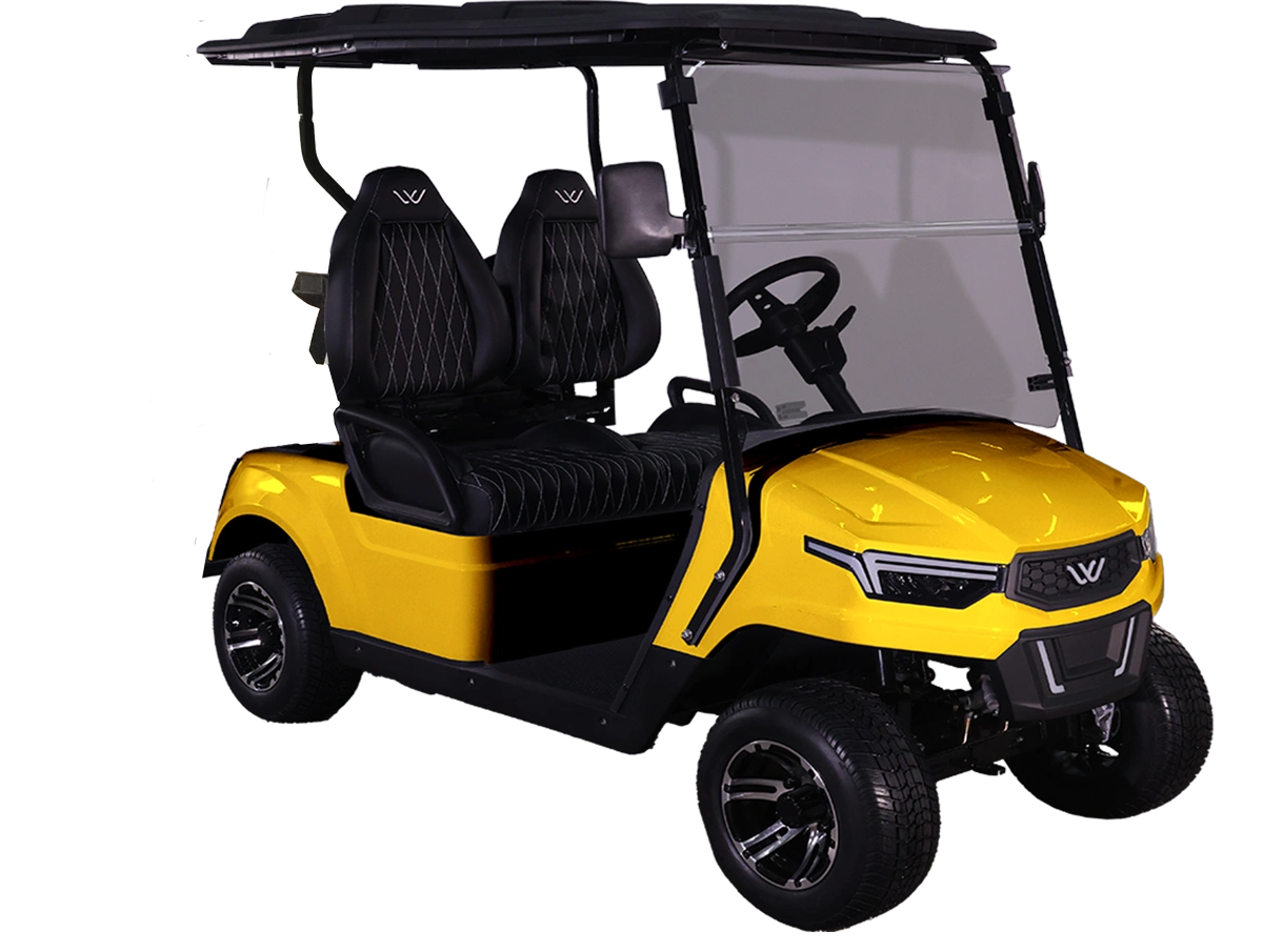 Yellow G2 Electric Golf Cart Front Right View